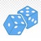 Pair of dice to stake or gambling with craps line art vector icon for casino apps and websites