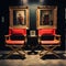 Pair of Directors Chairs in the Frame. Generative AI