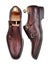 Pair of elegant mens shoes with double monk strap