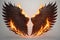 A pair of Fiery Angel Wings for mockup