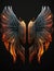 A Pair of Fiery Wings Against the Darkness. Generative AI