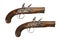 Pair flintlock pistols old vintage and original