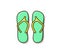 Pair of flipflops, beach slippers. Vector doodle sandals illustration.
