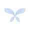 Pair of fragile fairy wings with gorgeous ornament. Flat vector element for mobile app, sticker or children fairytale