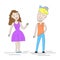 A pair of friends. Friends who chat and laugh. Vector illustration of woman and man relationship who is good to be