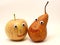 Pair of fruits Apple and PEAR with big eyes