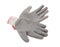 Pair of gray rubber gloves.