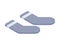 Pair gray socks white stripe isometric vector illustration. 3d icon classic foot wear feet apparel