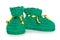 Pair of green knit baby bootees