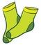 A pair of green socks vector or color illustration