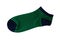 A pair of green striped striped ankle socks located on a white background