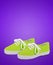 Pair of green unisex and kids sport shoes