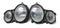 Pair of halogen headlights for a German auto optical equipment with corrector and lens inside. Spare part for the repair of the