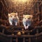 A pair of Hamsters racing through a maze by AI generated