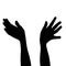 A pair hands black color silhouette vector