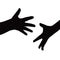 A pair hands black color silhouette vector