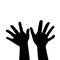 A pair hands black color silhouette vector
