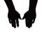 A pair hands black color silhouette vector