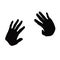 A pair hands black color silhouette vector