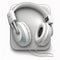 a pair of headphones sitting on top of a white square object with a cord attached to it\\\'s ear