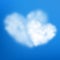 Pair heart shaped cloud in the blue sky. Valentine s day. EPS 10