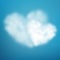 Pair heart shaped cloud in the blue sky. Valentine s day. EPS 10