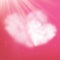 Pair heart shaped cloud in the pink sky. Valentine s day. EPS 10