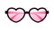A pair of heart shaped sunglasses on a white background
