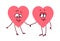 Pair of hearts holding hands. Concept of friendship love support and help