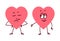 Pair of hearts holding hands. Concept of friendship love support and help.