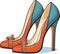 Pair of high heel shoes. fashion. fashionable shoe vector