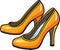 Pair of high heel shoes. fashion. fashionable shoe vector