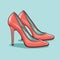 Pair of high heel shoes. fashion. fashionable shoe vector