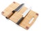 Pair of high quality japanese knifes on cutting board