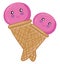 A pair of ice creams, vector or color illustration