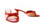 Pair of lady\'s red shoes