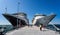 Pair of large Cruise Ships including Cunards Queen Victoria moored at Visby, Gotland, Sweden