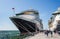 Pair of large Cruise Ships including Cunards Queen Victoria moored at Visby, Gotland, Sweden