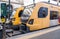 Pair of local yellow trains at Sao Bento station, Porto, Portugal