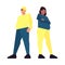 Pair of low poly overweight people