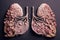 pair of lungs made from delicate rose petals, symbolizing the beauty and fragility of life