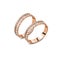 A pair of luxury rose gold rings with diamonds