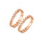 A pair of luxury rose gold rings with diamonds