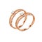 A pair of luxury rose gold rings with diamonds isolated