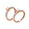 A pair of luxury rose gold rings with diamonds isolated