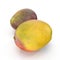 Pair Of Mangoes Isolated On White Background 3D Illustration