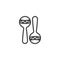 Pair of maracas line icon