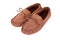 Pair of moccasin slippers isolated