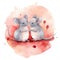 A pair of mouse in love. Cartoon illustration. High quality illustration