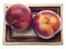 Pair of Nectarines on a Golden Dish